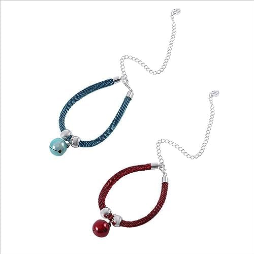 2 Pcs Lovely Cat Collars with Bell Kitten Collar Adjustable Cat Necklace Pet Supplies for Kitten Puppy Pet at Christmas Halloween New Year