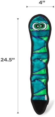 Outward Hound Durablez Large Snake Stuffing-Free Squeaky Plush Dog Toy for Puppies & Dogs - Interactive, Soft Yet Tough, No Mess, Jumbo Squeaker, Long-Lasting Play, 24.5 inch, Blue