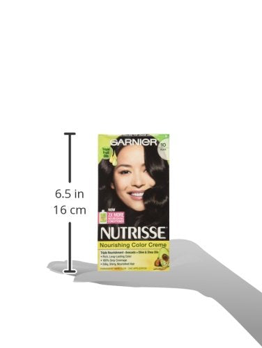 Garnier Hair Color Nutrisse Nourishing Creme, 10 Black (Licorice) Permanent Hair Dye, 1 Count (Packaging May Vary) (Pack of 2)
