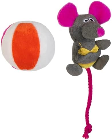 Mad Cat Beach Babe Plush Soft Cat Toy with Catnip and Silvervine, Pack of 2