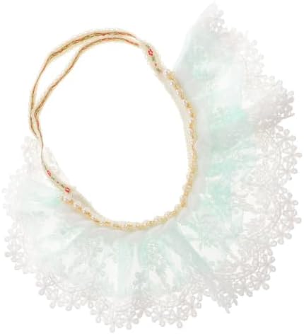 Cat Lace Neckwear with Pearls, Adjustable Flexible Straps Blue