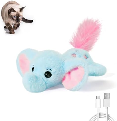 Potaroma Cat Toys Flapping Elephant, Touch Activated Interactive Kicker