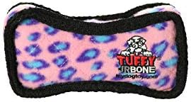 TUFFY - World's Tuffest Soft Dog Toy - Junior Bone -Squeakers -Multiple Layers. Made Durable, Strong & Tough.Interactive Play(Tug, Toss & Fetch). Machine Washable & Floats (Pink Leopard, Bone2 2 Pack)