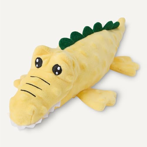 Amazon Basics Monkey and Alligator Interactive Dog Squeak Plush Toys for Puppies, Small and Medium Dogs, 2-Pack