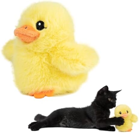 Best Pet Supplies Catify Interactive Flapping Cat Toy - Duckling, Yellow