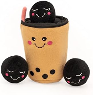 ZippyPaws Burrow Interactive Dog & Puppy Toys for Boredom - Boba Milk Tea