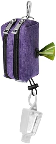 Dog Poop Bag Holder for Leashes and Treat Holder with 2 Waterproof Pouches | Poop Bag Dispenser for Pet Waste Bags and Walking Accessories + 1 Free Roll
