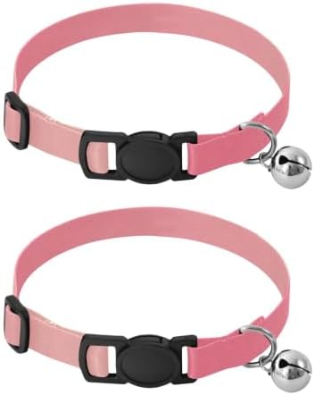 Gradient Pink Comfortable Cat Collar, 2 Pack Cat Collar with Bell