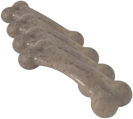 Pet Qwerks Original BarkBone Nylon Dog Bone Durable Dog Chew Toy for Aggressive Chewers - Bacon Flavor - 6.1", Made in USA (Pack of 4)