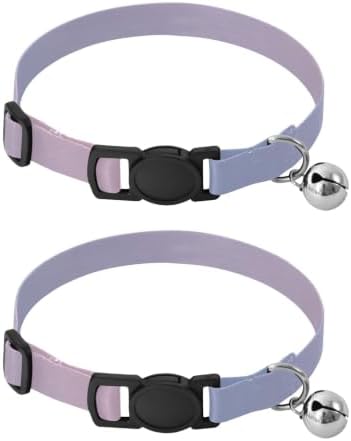 2 Pack Dog Collar Gradient Light Pink Dog Bell Collar, Adjustable Length 10.6" to 17.1"