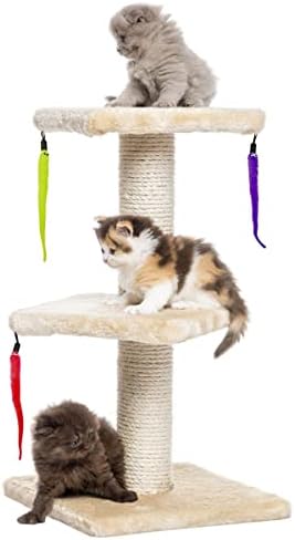 DLAND Cat Wand Toy Refill - 20pcs Universal Feather & Streamer Replacement for Interactive Play