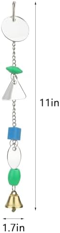 Hypeety Pet Bird Mirror with Bell Interactive Parrot Toy for Parrot Macaw African Greys Budgies Cockatoo Parakeet Cockatiels Conure Lovebird Cage Bells Mirror (A)