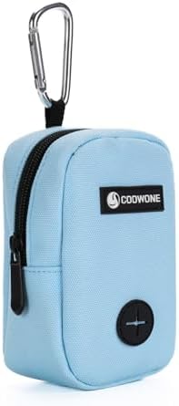 Dog Treat Pouch for Training, Portable Dog Walking Bag Built in Poop Dispenser, Pocket Sized Pet Pouches, Doggie Puppy Snack Rewards Bag, Treat Carrier Holder with Clip (Blue)