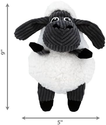 KONG Sherps Floofs – Plush Dog Toy with Flat Squeaker & Crackly Noise – Soft, Snuggly Cuddly Toy for Indoor Fetch & Gentle Play, Durable Lined Design (Sheep (2 Pack))