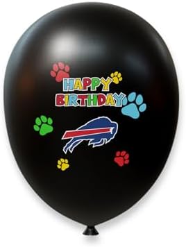 NFL Buffalo Bills Dog Birthday Party Set 9pcs with 1 Football Bandana Small/Medium, 1 Banner, 1 Birthday Cake Toy & 6 B-Day Balloons, Dog Birthday Set, Costume, Fun Doggie Pawty Accesories
