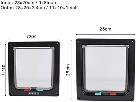 Yoidesu Pet Screen Door 9 x 8 inchs Screen Door Protector Lockable Magnetic SelfClosing Screen for Dogs and Cats up to 28 lb(Black)