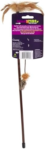 Mad Cat Safari Squeak Interactive Teaser Wand Cat Toy with Catnip, 1 Pack