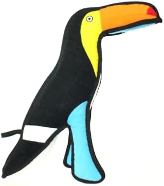 TUFFY - World's Tuffest Soft Dog Toy - Zoo Toucan - Multiple Layers. Made Durable, Strong & Tough. Interactive Play (Tug, Toss & Fetch). Machine Washable & Floats