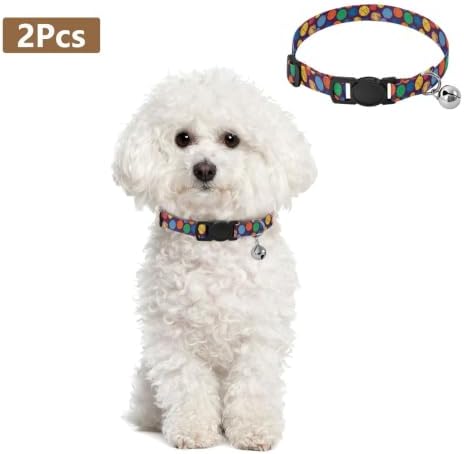 Colorful Doodle Circles Navy Easy to Wear Cats Collar 2 Pack Collar for Puppy