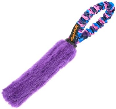 Tug-E-Nuff Pocket Fauxtastic (Blue), Bungee Dog Tug Toy (13 inches)