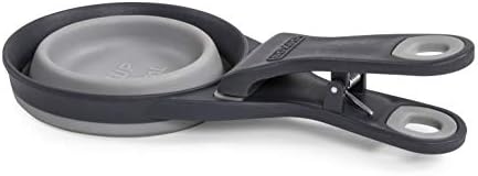 Dexas Pets Collapsible KlipScoop Collapsible Dry Dog Food Scoop and Dog Food Bag Clip, 1 Cup Capacity, Light Gray (PW660432429) (Pack of 2)