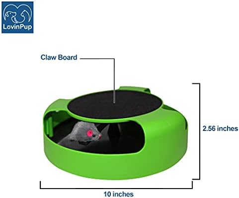 Interactive Cat Scratcher Toy – Manual Spinning Mouse (10”)