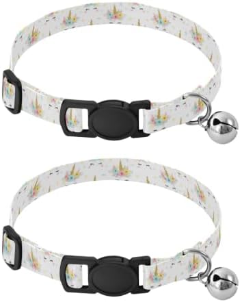 Cute Unicorn Eyes Easy to Wear Dog Collar 2 Pack Cat Neck Collar