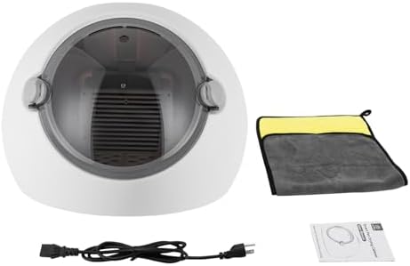 Pet Dryer Box, Dog Cat Blow Dryer, Puppy Grooming Hair Drying Machine, Automatic and Quiet Box with Smart Adjustable Temperature Control, with Soft Mat and Safe Door Lock, for Store, Home White