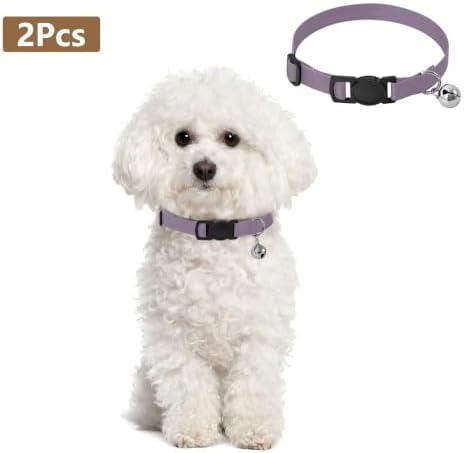 Red Blue Gradient Adjustable Buckle Pet Collars 2 Pack Lightweight Pet Collar for Cats and Dogs