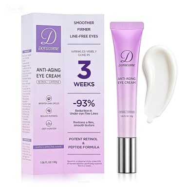 Retinol Eye Cream for Dark Circles and Puffiness, Hydrating Under Eye Cream for Dark Circles, Anti Aging Dark Circle Eye Cream for Fine Lines, Wrinkles, Firming Eye Contour, 1.06 oz