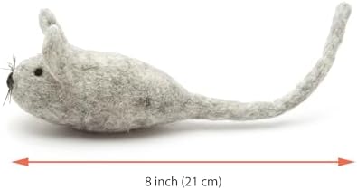 Glaciart One Felt Mouse Cat Toy – 3 Pcs | Soft Fuzzy Enrichment 100% Natural Wool - Interactive Catnip Play Cat Toy Set - Safe for Pets, Non-AZO Colored Dyes
