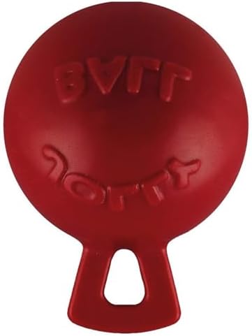 Jolly Pets Tug-n-Toss Heavy Duty Dog Toy Ball with Handle, 4.5 Inches/Small, Orange
