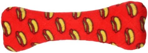 MIGHTY- No Stuff Bone-Red– Squeaky Plastic Core. 2-in-1 Toy. Made Durable & Floats, Strong & Tough. Interactive Play Dog Toy (Tug, Toss & Fetch)