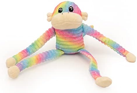 ZippyPaws Crinkle Monkey - Rainbow & Blue 2-Pack, Small