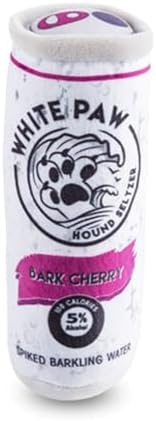 Haute Diggity Dog White Paw Can Plush Dog Toy, Drink Parody Chew Toys