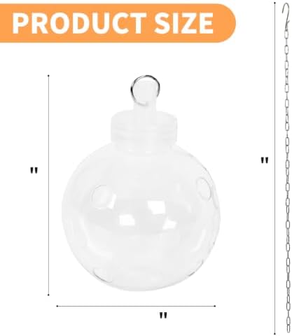 2 Pack Transparent Hanging Chicken Treat Dispenser, Interactive Slow Feeder Peck Toys with Chain, Boredom Relief Poultry Coop Accessories for Hens Ducks