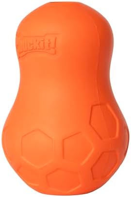 Chuckit! Tumble Teez Dog Treat Puzzle Toy, Medium, Orange – Interactive Tumble‑Shaped Treat & Chew Puzzle Pod for Dogs 20–60 lb – Durable Rubber Fetch Toy with Interior Treat Chamber – Pack of 1