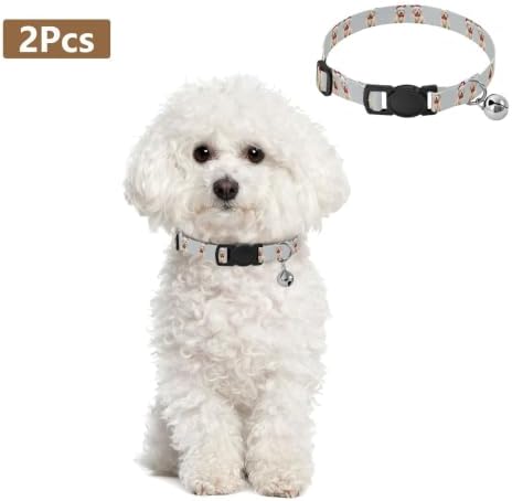 Christmas Dogs Santa Gray Adjustable Buckle Cat Collars 2 Pack Collar for Cats