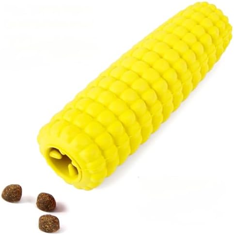 Jeffers Pet Natural Rubber Dog Chew Toy – Corn, Medium - Treat Dispensing, Vanilla Scent, Durable, Non-Toxic, Dishwasher Safe, Interactive Fetch & Tug Toy - Perfect for Training Medium Chewers