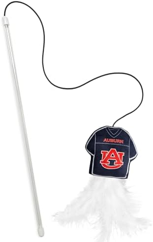 Pets First NCAA Auburn Tigers Team Jersey Wand with CAT NIP, Cat Toy Jersey Shaped Plush Teaser Toy for Cats & Kittens - Interactive Pet Toy for Play & Exercise