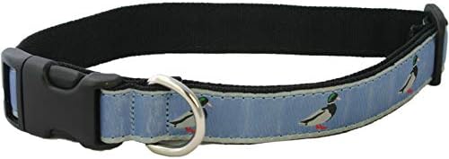 The Good Dog Company- Hemp Dog Collar Hunting and Fishing - Mallard and Fly … (X-Large (Fits 25"-30" Neck), Slate Blue Mallard)