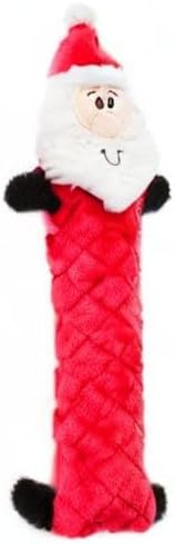 ZippyPaws Jigglerz - Dog Squeaky Toys to Keep Them Busy, Funny Plush for Small, Medium, & Large Dogs, Cute Stuffed Puppy Toy, Pet Product, Gift for All Breeds, Interactive Squeaker - Santa