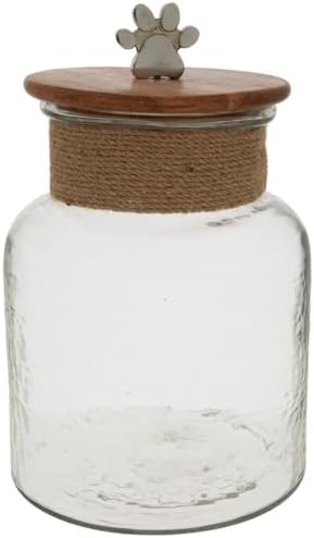 Hobby Lobby Paw Print Glass Treat Jar, Clear, 10" H x 6.5" W