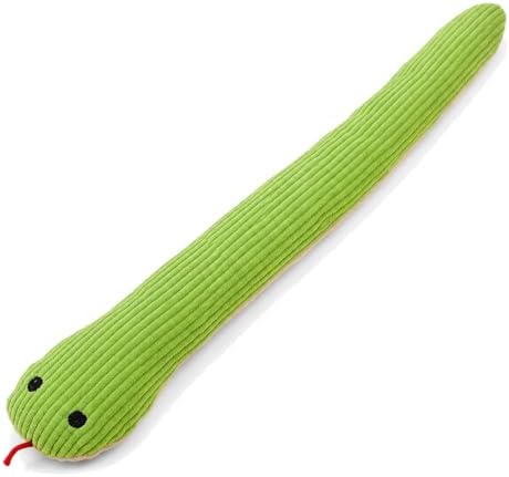 Green Plush Snake Shaped Cat Interactive Accessory with Crinkle Paper, Durable Indoor Feline Activity Supply for Household Cats