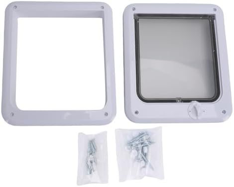 Cat Flap Privacy Door, 4 Way Control PP Plastic Pet Window Flap Screen Door for Home
