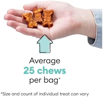 Wiggles & Wags Chewy Bones Dog Treats, Chicken & Cheese Flavor, 6 oz with Bone Shaped Waste Bag Dispenser & Roll