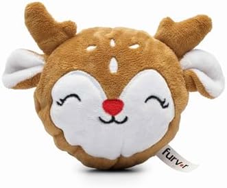 Flourish Pets 2 in 1 Small Prancer Christmas Multi-Layer Chew Toy for Active Dogs | Non-Toxic BPA Free Double Stitched Soft Fabric and Long-Lasting Dog Plush Toys (Reindeer Prancer 3.5")