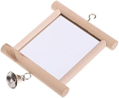 Litewoo Bird Mirror with Bell Parrot Swing Interactive Play Toys, 1PC