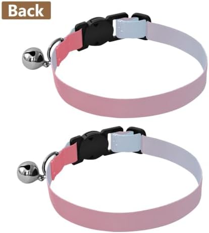2 Pack Cat Collars Pink Blue Gradient Kitten Bell Collar, Adjustable 10.6 to 17.1 Inches