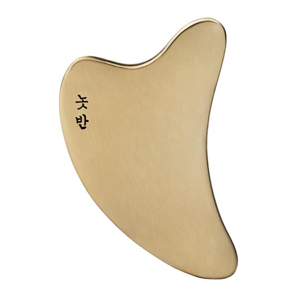 Heart Gua Sha Facial Tool, Bangjja Yugi Korean Bronze (78:22 Alloy), Self-Sanitizing Metal Massager for Jawline Sculpting, V-Line Lifting & Face Massage